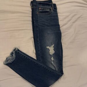 Gap Distressed Raw Hem Skinny Jeans